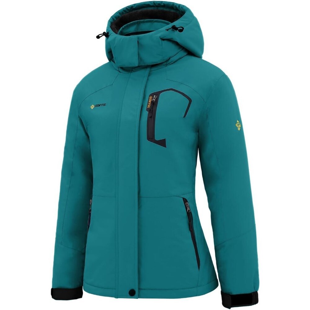 Women's Moon Blue Ski Snow Hooded Jacket Coat Snowboard Waterproof Winter Warm